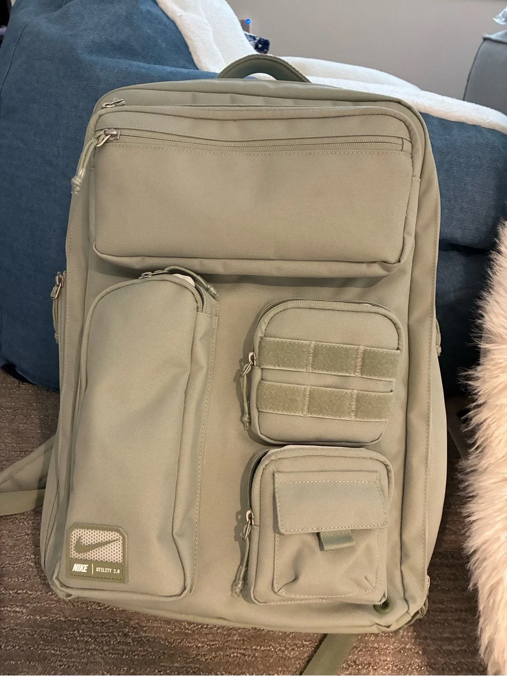 Nike Olive Green Tactical-Style Backpack